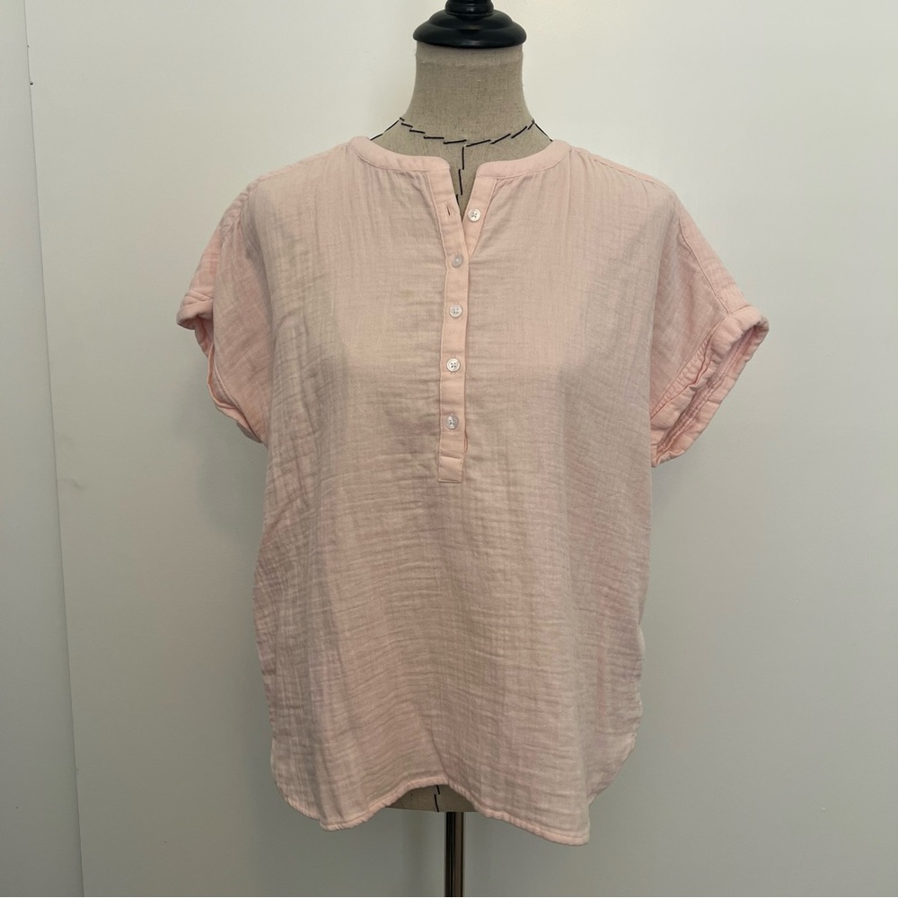 Caslon Cotton Gauze Henley Top